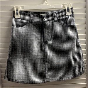 Brandy Melville Navy & White Checkered Mini Skirt